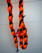 Hallon- Tug-E-Nuff Braided Fleece Tuggy Lead Orange/Red/Black