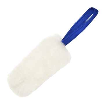 Hallon- Tug-E-Nuff Sheepskin Tug Blue, White Fur