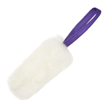 Hallon- Tug-E-Nuff Sheepskin Tug Purple, White Fur