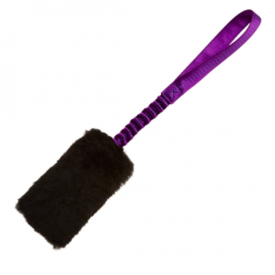 Hallon- Tug-E-Nuff  Little Tuggers Sheepskin Bungee Purple, Black Fur